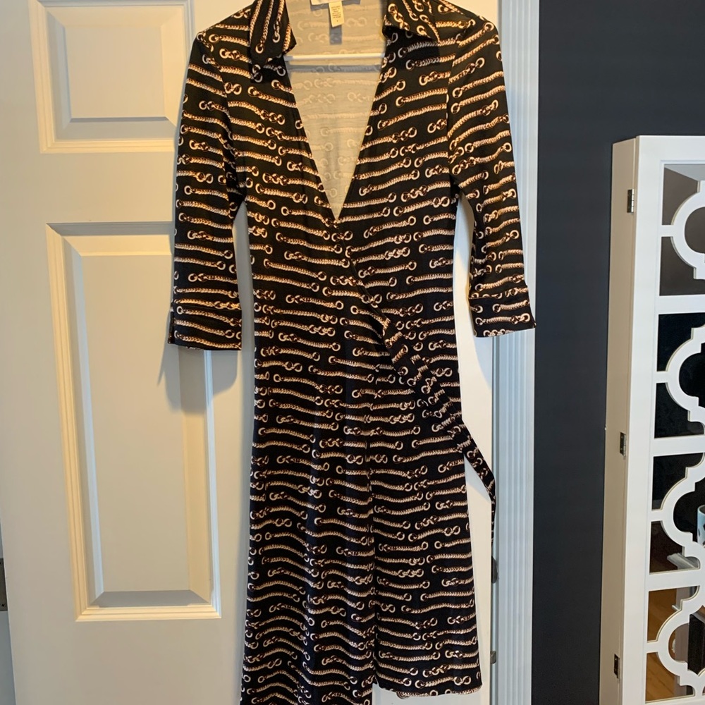 DVF Vintage Chain Link Wrap Dress.